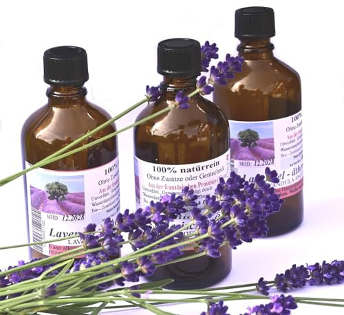 Lavendelöl 2 x 100ml - Naturrein aus Bio-Anbau Ätherisches Lavendel Öl Duftöl für Aroma Diffuser Aromatherapie, Massage, Naturkosmetik