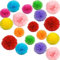 Bunt Deko Seidenpapier Pompons, 18er Dekorpapier Blumenpuscheln Papier, Hochzeit Hochzeitsdeko Vintage Lampions, Kommunion Dekoration für Geburtstag