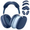 Maledan Hülle Kompatibel mit AirPods Max Hülle Case, Weiche Silikon Ohrpolster Abdeckung+ Ohrmuscheln Schutzhülle+Stirnband Cover, Kratzfest Accessories Zubehör für Apple AirPods Max Kopfhörer,Blau