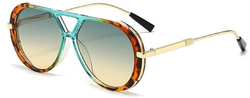 mincl Oversized Pilot Sunglasses for Women Men Trendy,Large Big Double beam Designer Fashion Vintage Shades Retro Sun Glasses (green)