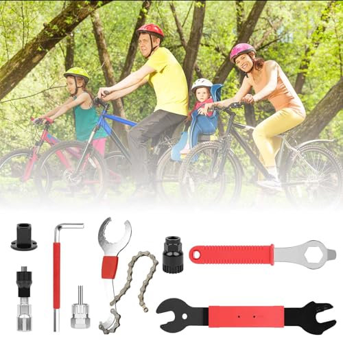 Kit Di Attrezzi Per Biciclette, 9 Pezzi Smagliacatena Bici AttrezzoKit Di Attrezzi Per La Riparazione Di Bicicletta Chiave Per Raggi Estrattore di Rimozione Bicicletta Crank Movimento Centrale