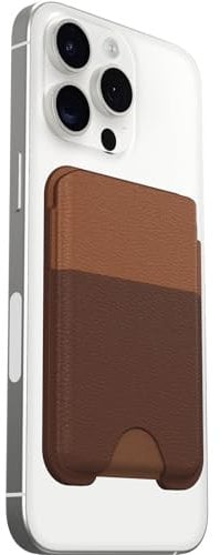OtterBox Symmetry Cactus Leather Wallet for MagSafe, Soft-Touch Wallet with 2-3 Slots for Cards, Strong Magnetic Alignment and Attachment with MagSafe, Compatbile with iPhone, Brown