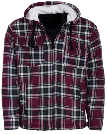 Henry Terre Holzfällerjacke Herren Hemdjacke Kapuze Arbeitsjacke Hemd Flanell Thermojacke Jacke Kariert Gefüttert