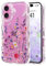 Micoden Cute Curly Wave Case for iPhone 16,Clear with Anti-Yellowing Flower Floral,Soft TPU Slim Bumper Shockproof Anti-Scratch Protective Wavy Cover for Girls Women-Colorful