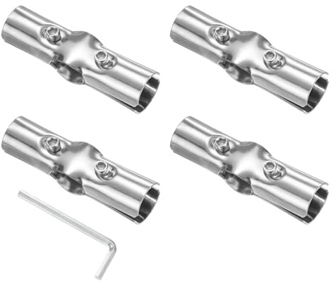 M METERXITY Juego de 4 Conectores Estructurales para Tubería, Abrazadera de Tubería de 3 Vías En Acero Inoxidable para Tubería de 1 O 25MM de Diámetro Exterior, Conectores para Conduit