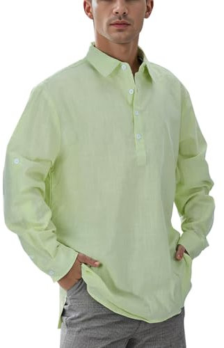 4 Pack Mens Tshirts Polos Pique Tipping Pocket Collar Buttoned Regular Fit Top Crazy Golf Polo Shirt Mens Plain t Shirts 3 Pack Running top Mens Long Sleeve Half Zip Top (Green, M)