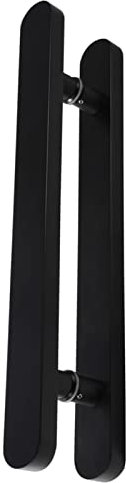 Set di maniglie per porta in vetro e legno massello, stile rustico, nero, per sauna, interni/esterni, maniglia a spinta scorrevole su entrambi i lati, 40 cm