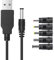 USB to Dc Power Cable,1M USB Power Cable Universal Charger Cable USB A Male to DC 5.5x2.1mm Plug Adapter with 2.5x0.7/3.5x1.35/4.0x1.7/5.5x2.5/3.0x1.0mm Connectors Compatible for Laptops,Router
