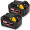 2X 5000mAh pour Milwaukee Batterie 18V Batterie de Rechange pour Milwaukee Batterie 18V M18B 48-11-1840 48-11-1850 48-11-1828 48-11-1815 48-11-1820 48-11-1852 48-11-1822