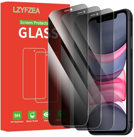 LZYFZEA 3-Pack Privacy Screen Protector for iPhone 11/XR，Anti-Spy Tempered Glass Film,HD Clear,Anti-Scratch,Case Friendly