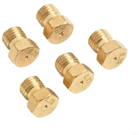 5PCS Natural Gas Burner Jets for LPG Conversion Kit Compatible with 5 Burner Gas Hob Nozzles Injectors Set Threaded M6 x 0.75