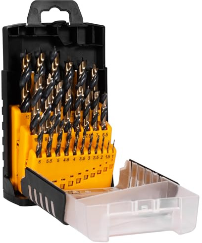 Mtchavno Juego de Brocas para Madera 25 Piezas HSS-G 1–13 mm, Brocas Madera Totalmente Rectificadas con Punta Centradora, para Madera Blanda y Dura, con Caja