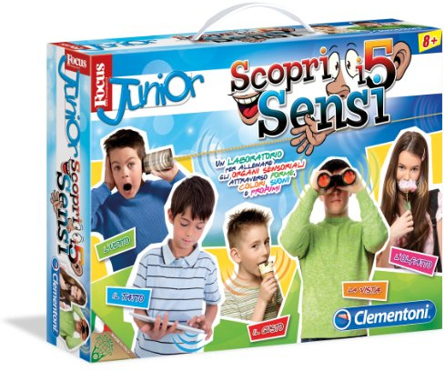 Clementoni - Focus Découvrez Les 5 Sens - Kit d'expériences sensorielle - Kit éducatif - Enfants - Enfants - Unisex - Exploration sensorielle - Enfant