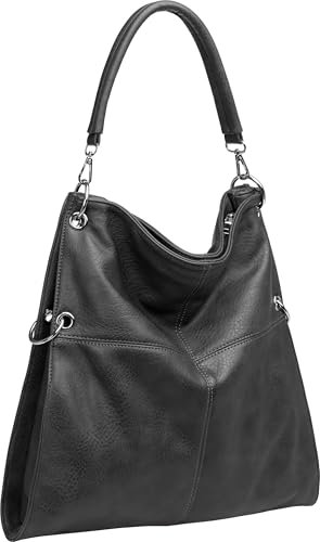 Caspar TS561 Damen Multifunktions Schultertasche, Farbe:dunkelgrau