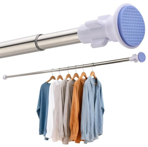 Shower Curtain Pole Tension Rods for Curtains Shower Curtain Rail 90-160cm | Extendable Curtain Poles No Drill for Window Bathroom Bedroom and Doorway