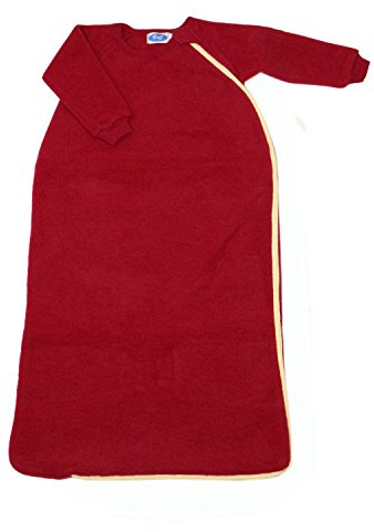Reiff - Fleeceschlafsack mit Arm 62/68 in burgund - erstellt von Wollbody®