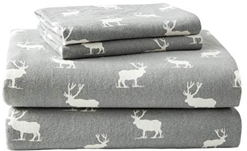 Eddie Bauer Flanell Bettwäsche Hütte Queen grau