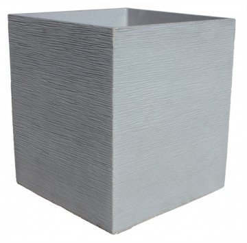 AnaParra Jardinera Cuadrada Moderna en hormigón aligerado para Exterior Caspio 40X40X48cm. Natural Cemento