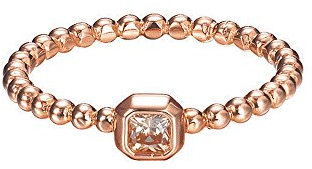 Esprit Damen-Ring JW50014 925 Silber rhodiniert Zirkonia gelb Rechteckschliff