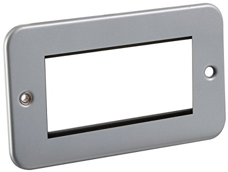 Knightsbridge Metal Clad Modular Faceplate, Grey M4G