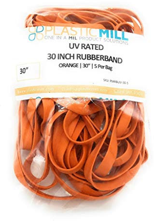 PlasticMill 30, Naranja, UV Nominal, Bolsa de Basura de la Goma para 75-100 galones Latas de Basura 5 / Paquete Naranja/UV Calificación