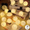 ELINKUME LED Cotton Ball String Lights,3.3M/10.83FT 20LED Battery Powered String Lights,Portable Indoor Fairy Lights for Bedroom,Living Room,Patio,Cafe,Party