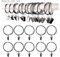 Pack of 10 Metal Curtain Rings with Clips, Pole Rod Voile Net Curtain Drapery Hanging Rings with Hooks (Silver)