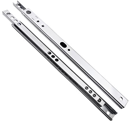 Corredores De Cajon De 17mm, 6PCS 400mm Corredor De Cajon Con Cojinete De Bolas Deslizante De Metal, Deslizadores De Guia De Rieles Reemplazo Gabinete Cocina De Montaje Lateral De Capacidad
