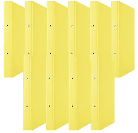 DONAU 3732001PL-11 Ringbuch Gelb | 2-O-Ring-Mechanik 20mm DIN A4 Ringordner Pappe/ Kunststoff | Aus 1,9 mm dickem Karton mit öko PP 100µ | 10er Packung