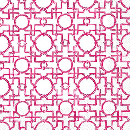 IHR Rosanne Beck Collections Aiko Lot de 20 serviettes de table en papier Rose 3 plis Luncheon 33x33cm
