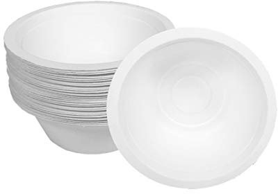 Bol Cuenco desechable de 350 ml, caña de azúcar, ecológico compostable Biodegradable, Apto microondas. Caja de 1.600 Unidades.