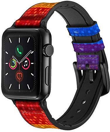 Innovedesire Rainbow LGBT Pride Flag Cinturino in Pelle e Silicone Smartwatch per Apple Watch iWatch Taglia 42mm/44mm