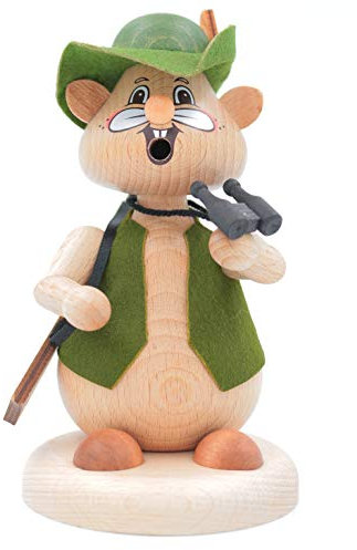 Kuhnert - Hamster Räuchermann Räucherfigur Massivholz gedrechselt 13cm (Jäger)