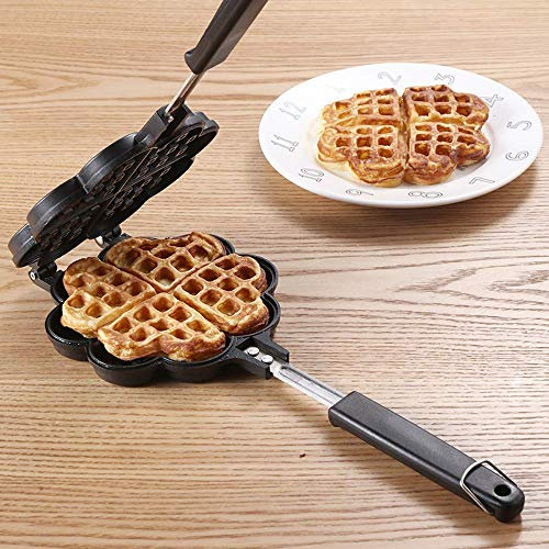 FZYE Unique waffle makers irons, Stove top Alluminium Waffle Iron Heart Waffle Maker Ideal for Kitchen Tool (Heart-shape Waffle Modle)