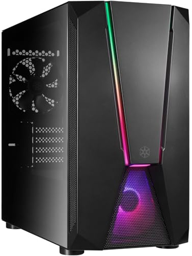 SilverStone FARA V1M PRO- FARA V1M PRO Stilvolles und markantes Micro-ATX-Gaming-Gehäuse aus Hartglas, SST-FAV1MB-PRO