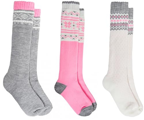 Sock Stack 3 Pairs Of Womens Chunky Wellington Socks Thermal Boot Ski Walking Welly Sock Size 4-7, Nordic Design