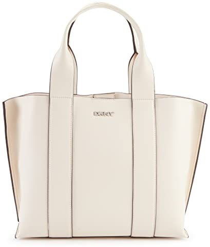 DKNY Damen Dakota Medium Tote Bag Tragetasche, Ivory/Silver