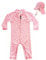 weVSwe Costume da Bagno per Bambina Protezione dai Raggi UV Un Pezzo con Cappello da Sole per Bambini Cappello con Patta Cuore Rosa 0-6 Mesi