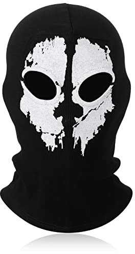Neer Halloween Geister Skelett Sturmhaube Sturmmaske mit Totenkopf Schädel Sturmhaube Erwachsene Cosplay Vollgesichtsmaske