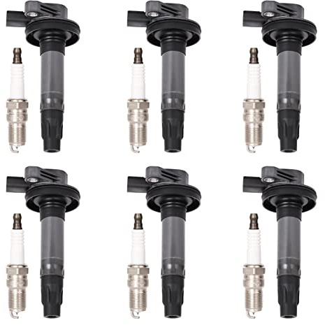 Set of 6 Ignition Coil Pack and Spark Plugs Fits for 3.7 3.5 V6 Ford Edge Flex Taurus Lincoln MKS MKT MKZ MKX Mercury Sable 2008 2009 2010 2011 2012 2013 2014 2015 2016 UF553 5019