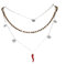 Flowers Collana Multifilo Portafortuna in Acciaio. 3 Fili con ciondoli Corno Rosso, Cuore e Stella. Un Filo di Piccoli Cristalli sfaccettati e Colorati. Elegante Idea Regalo (Bronze)