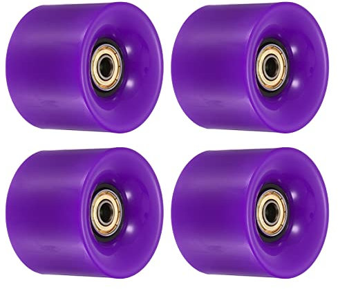 PATIKIL 4 Stück 60mm Longboard Rollen mit Lager ABEC-11 Skateboard Rad Straße Rollen für Skateboards Cruiser Räder Ersatz 80A Lila Goldton