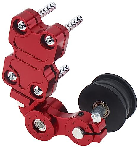 Windance Tendeur de Poulie de Chaîne, ajusteur Automatique de Boulon de tendeur de chaîne en Aluminium de Moto sur l'outil de Rouleau (Rouge)