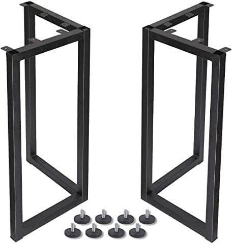 H JINHUI Table Legs Set of 2, Industrial Furniture Legs, Metal Coffee Table Bench Legs 71cm (H) x 45cm (W), with Screws and Floor Protectors for Home Office Dining DIY, Black, 28inch Butterfly