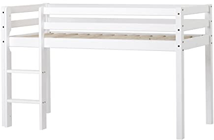 Hoppekids ECO Dream Halbhochbett, 70x160 cm, Weiß - TÜV-Zertifiziert, Nordisches Umweltzeichen, FSC-Zertifiziert