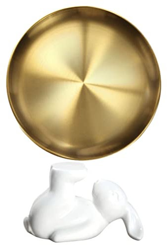 Cabilock Ohrringe Hase Tortenständer Edelstahl Schmuckschale Gold Schmucktablett Kuchenplatte Keramik Tortenplatte Osterhasen Kuchenständer Obstschale Osterdeko Dessert Cupcake Ständer