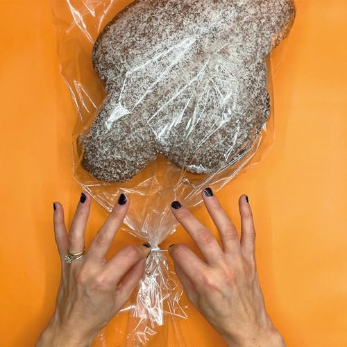 Lebensmittelbeutel 10 Stück mit Metallverschlüssen – 35 x 48 cm, transparente Lebensmittelbeutel, Beutel zum Verpacken von Panettone, Colomba, Keksen, Kuchen, Brot – große Lebensmittelbeutel