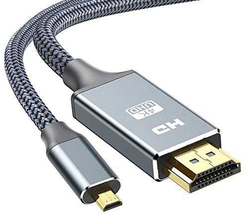 SNOWKIDS Micro HDMI Kable 5m, Type Micro HDMI auf HDMI Kabel mit Ethernet,4K Ultra HD,3D,Full HD,1080p,HDR,ARC,Highspeed Kabel 2meters kompatibel mit HDMI standard 2.0a/b,2.0,1.4a