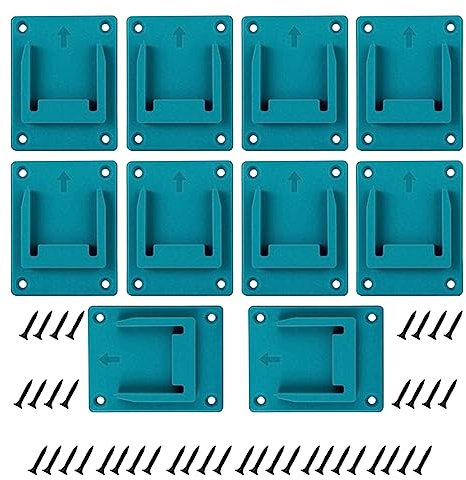 10 Stück Werkzeuge Bohrerhalterung Halter Werkzeughalter Halterung für Ma-Kita/Bosch 18 V 14,4 V Bohrwerkzeuge Halter Dock Hanger mit 40 Schrauben