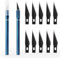 FOSHIO 2 Stück Bastelmesser Skalpell Messer Cutter Set Skalpell Basteln mit 10 pcs Ersatzklingen und Schutzkappe, Cuttermesser Profi,Cutter klingen für Folien, Papier, Blau